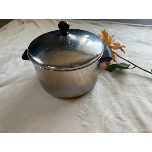 Vintage Stainless Steel Aluminum Clad 4 Qt Stockpot PFAS FREE - Picture 1 of 5